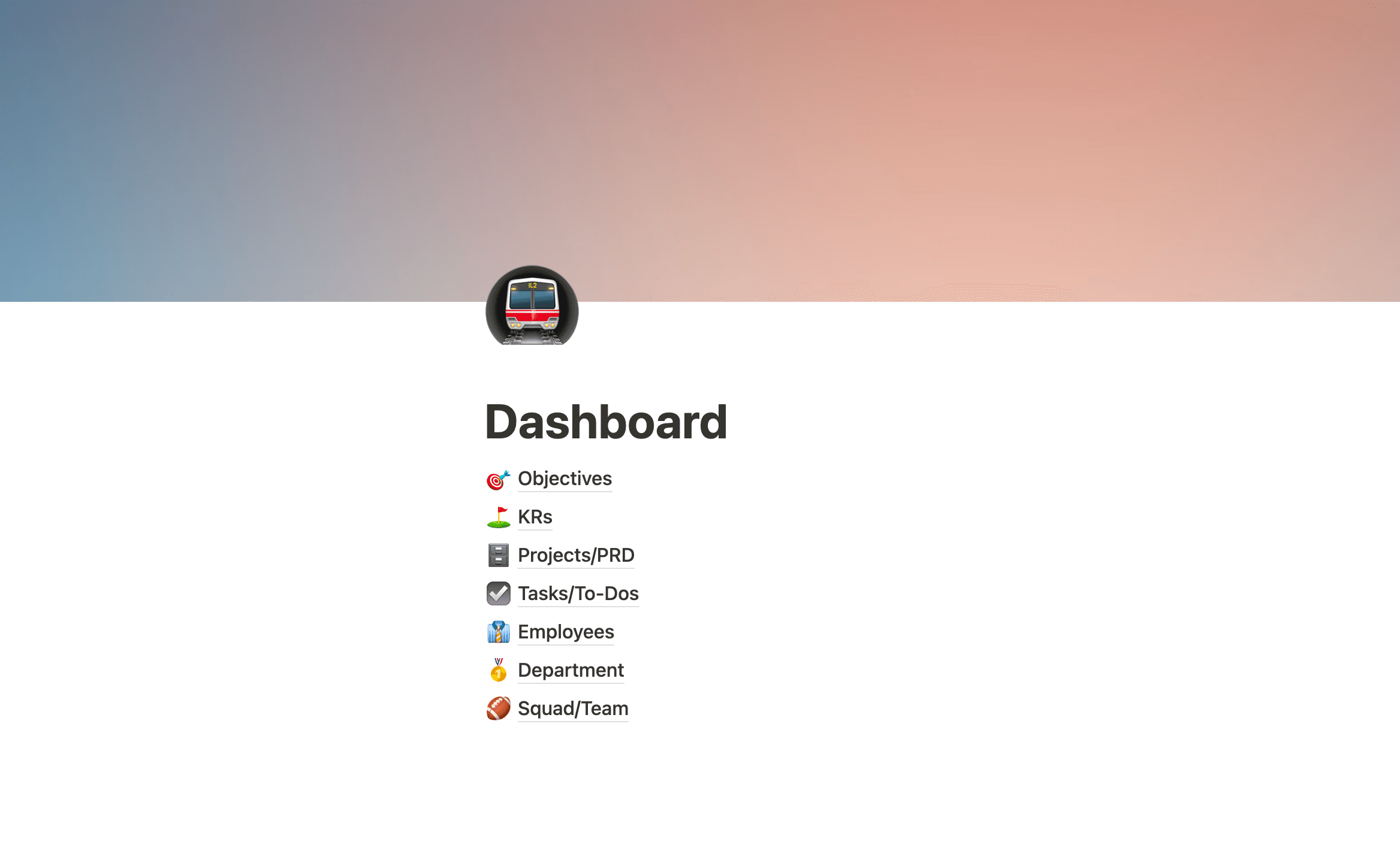 OKR and Project Management template