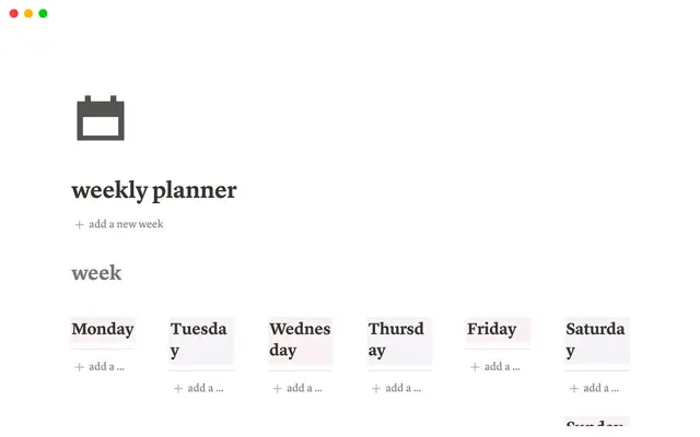 Weekly Planner